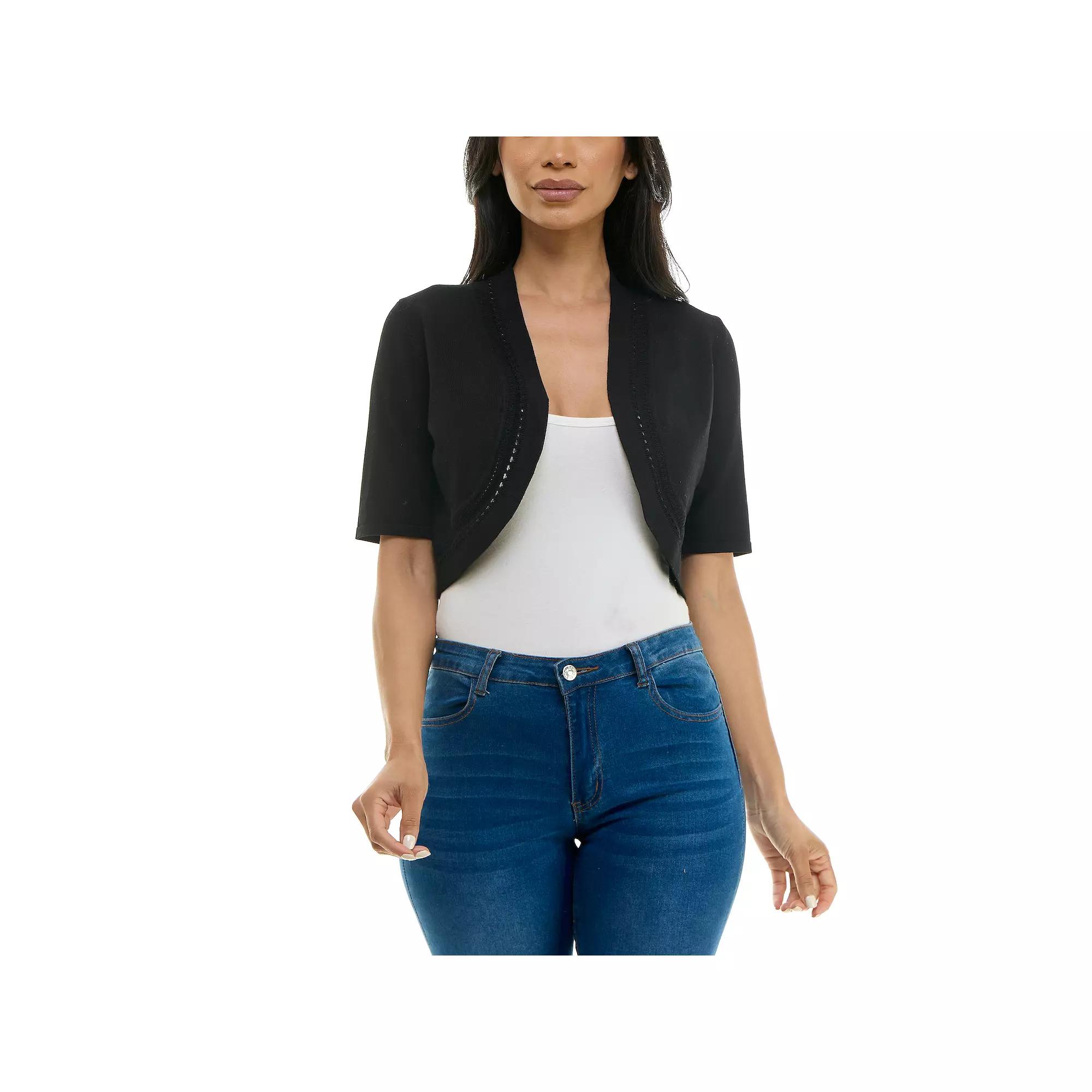 Women's Nina Leonard Pointelle Bolero,  Product Image