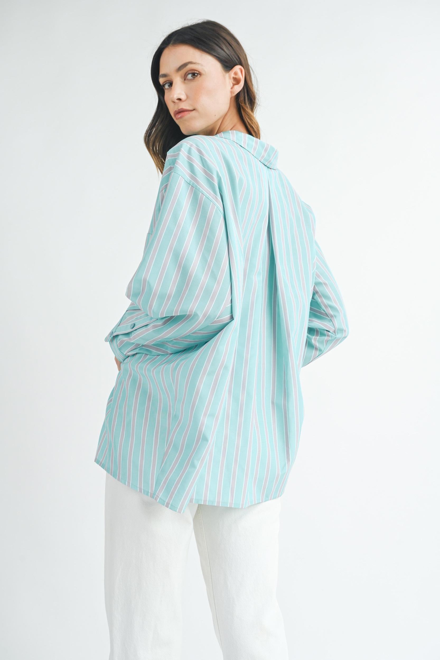 Katy Oversized Striped Shirt | FINAL SALE Product Image