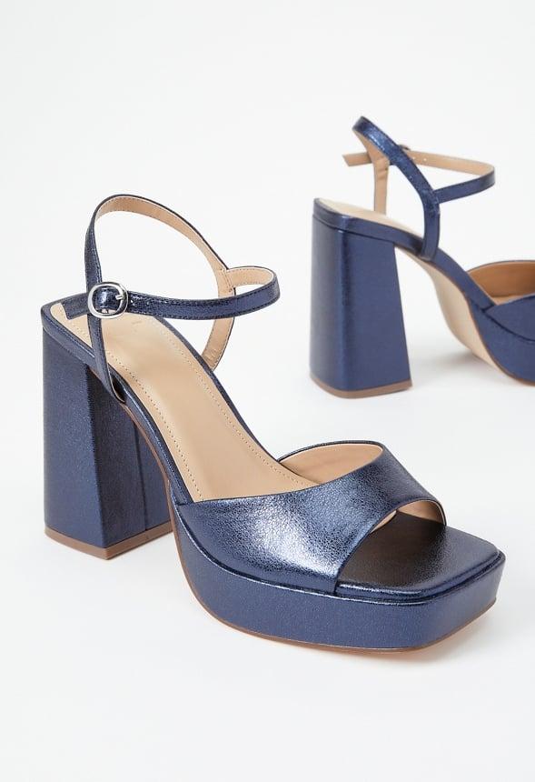 JustFab Margaux Platform Loafer Pump Womens Black/ White Size 8.5 Product Image