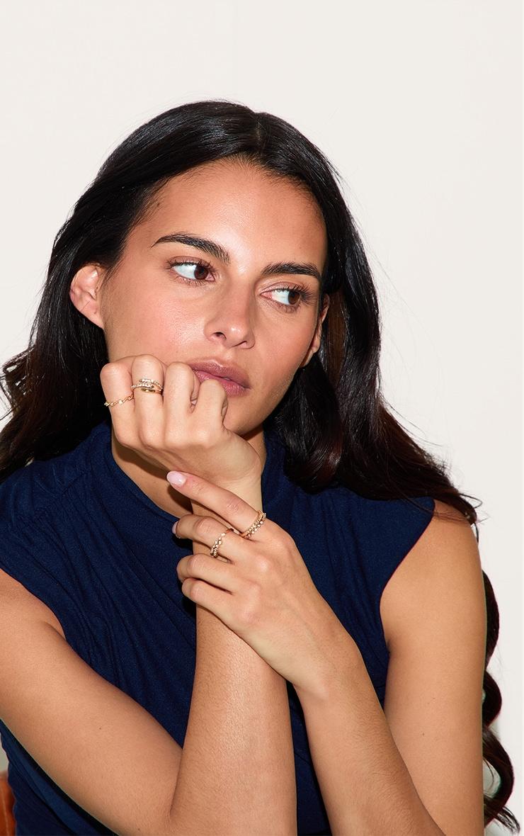 Gold Paved Ring Set 5 Pack Product Image