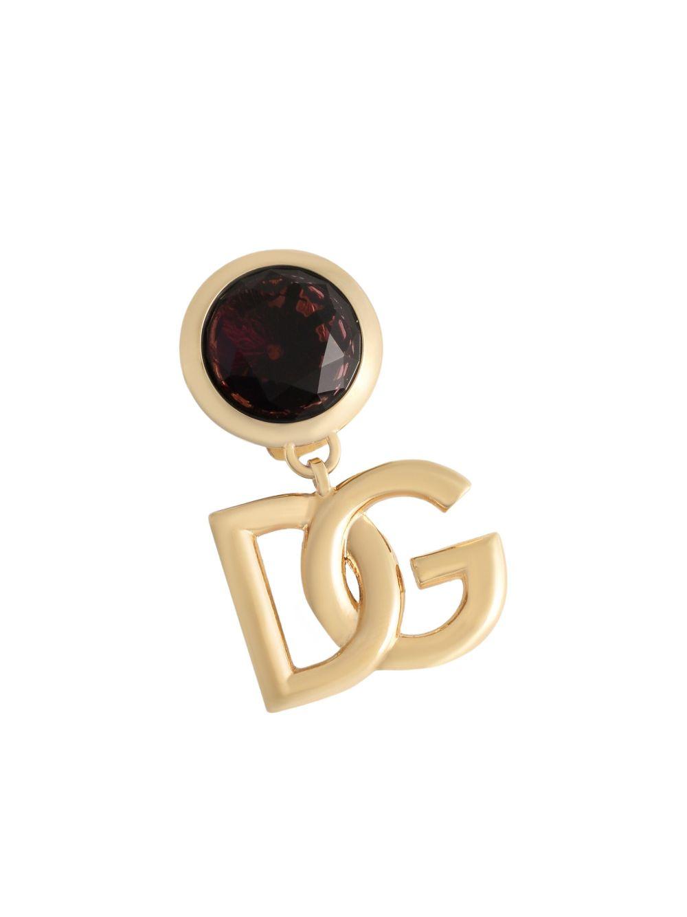 DOLCE & GABBANA Logo-plaque Earrings In Gold Product Image