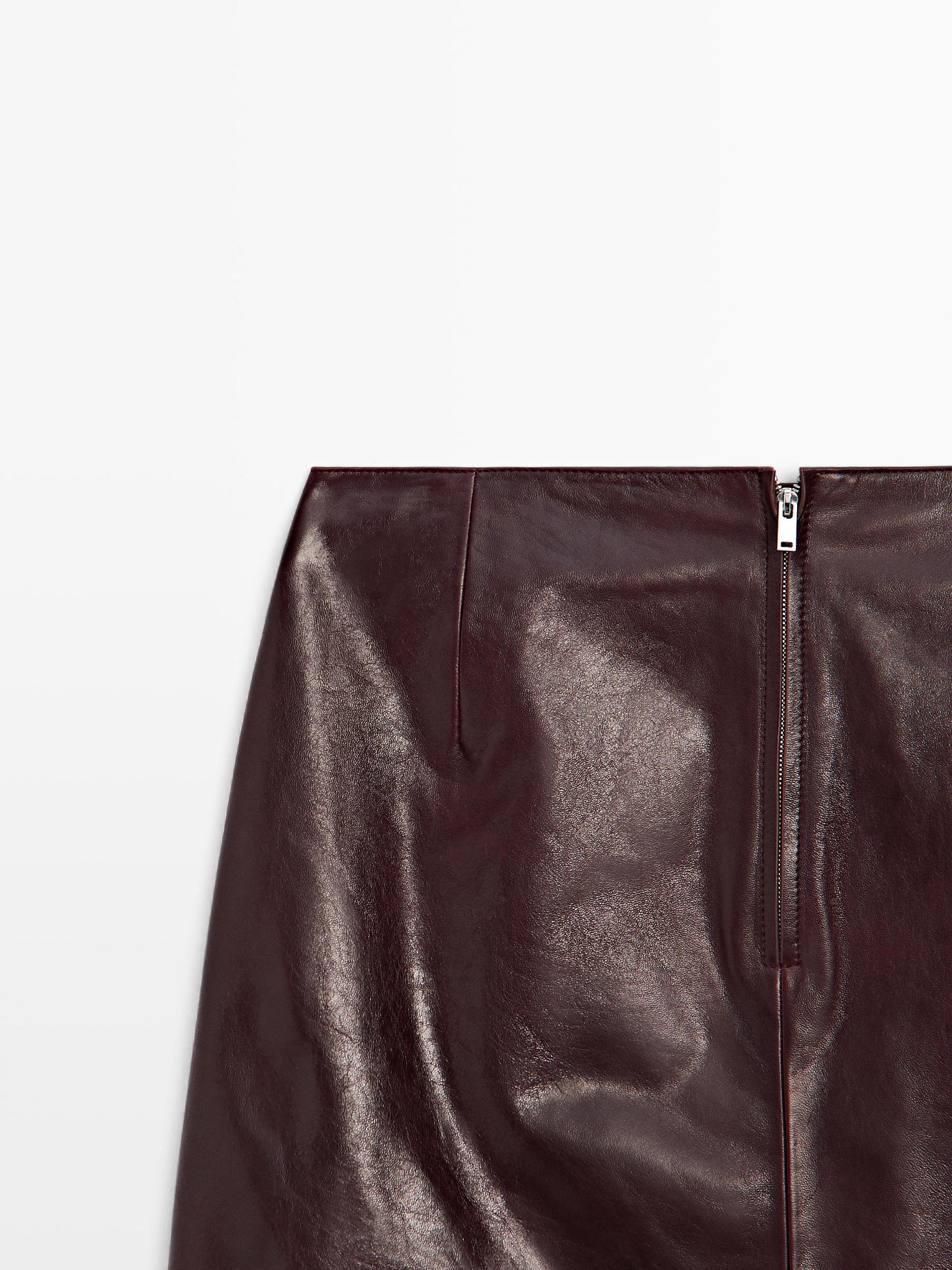 Short nappa leather skirt Product Image