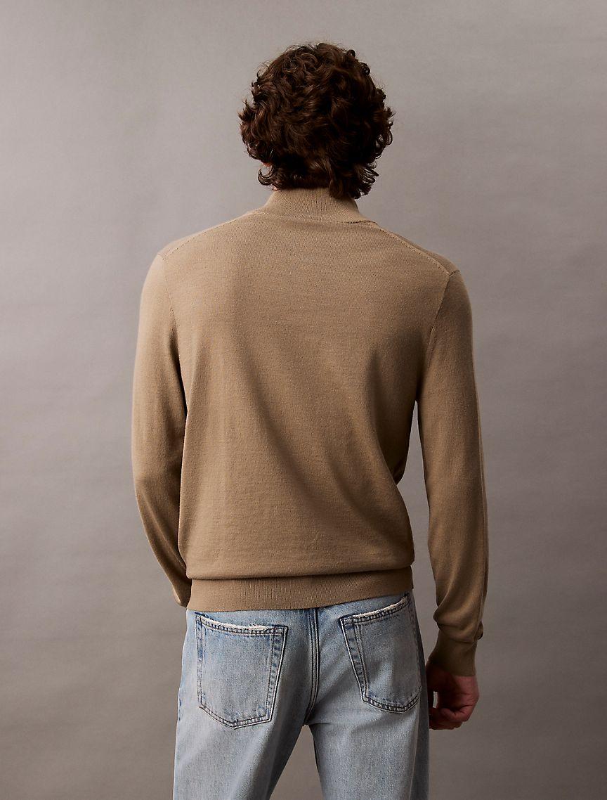 Extra Fine Merino Wool Blend Quarter Zip Sweater Product Image