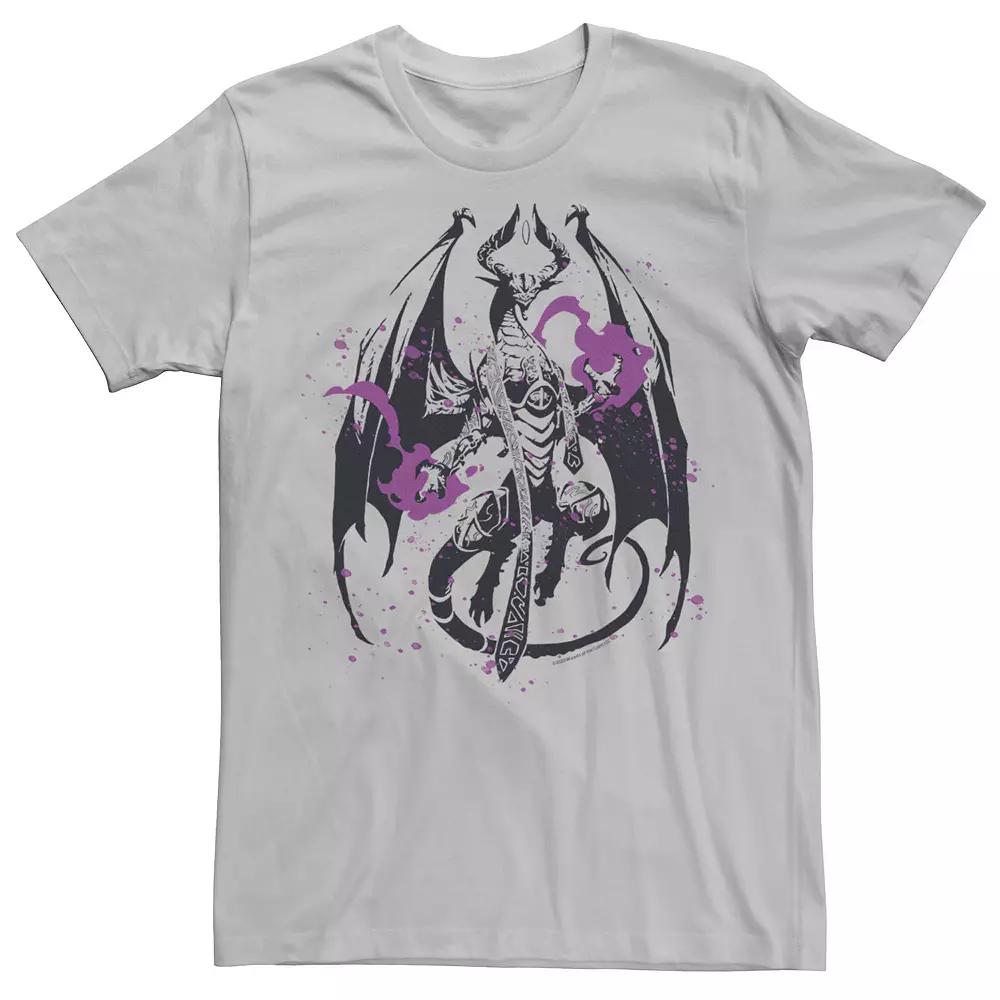Men's Magic The Gathering Nicol Bolas In Action Poster Tee, Size: 3XL, Silver Product Image