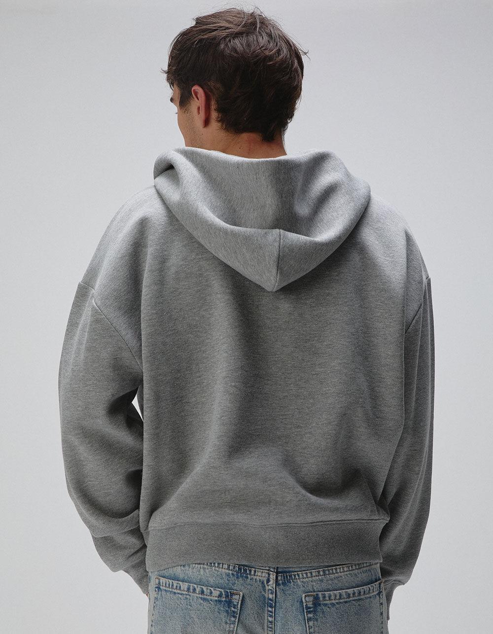 RSQ Mens Oversized Zip-Up Hoodie - HEATHER GRAY Product Image