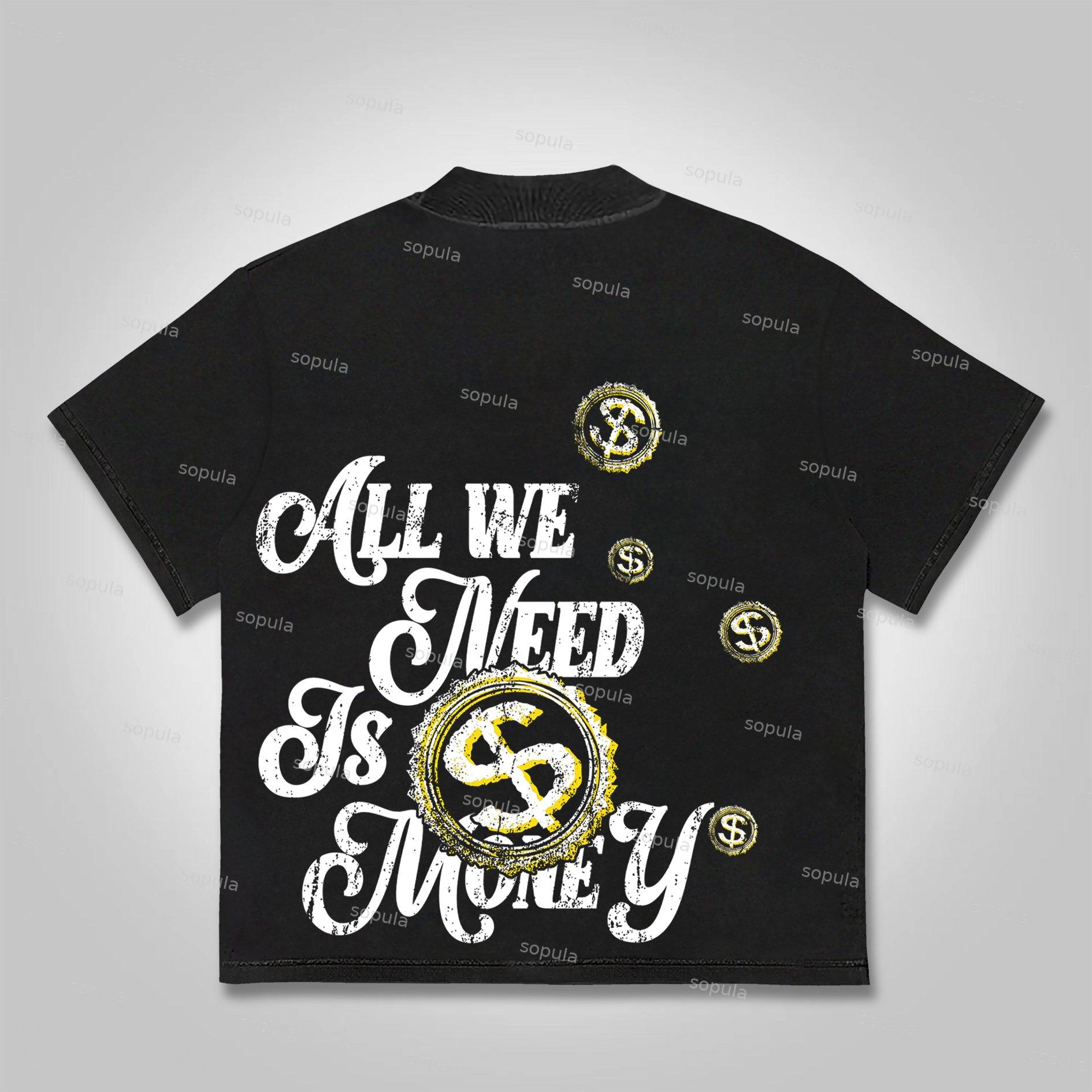 Sopula All We Need Is Money Graphic Print Cotton T-shirt Product Image