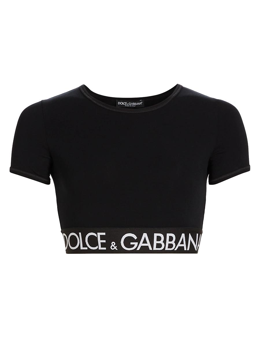 Womens Logo Tape Crop T-Shirt Product Image
