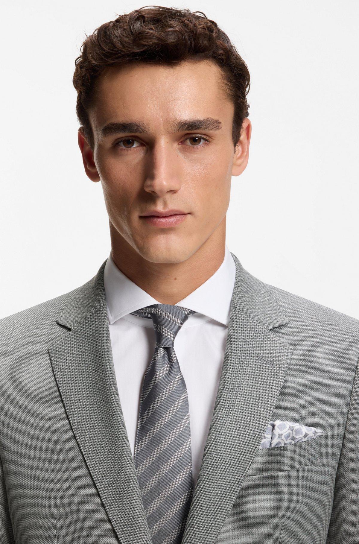 Patterned slim-fit jacket in stretch wool Product Image