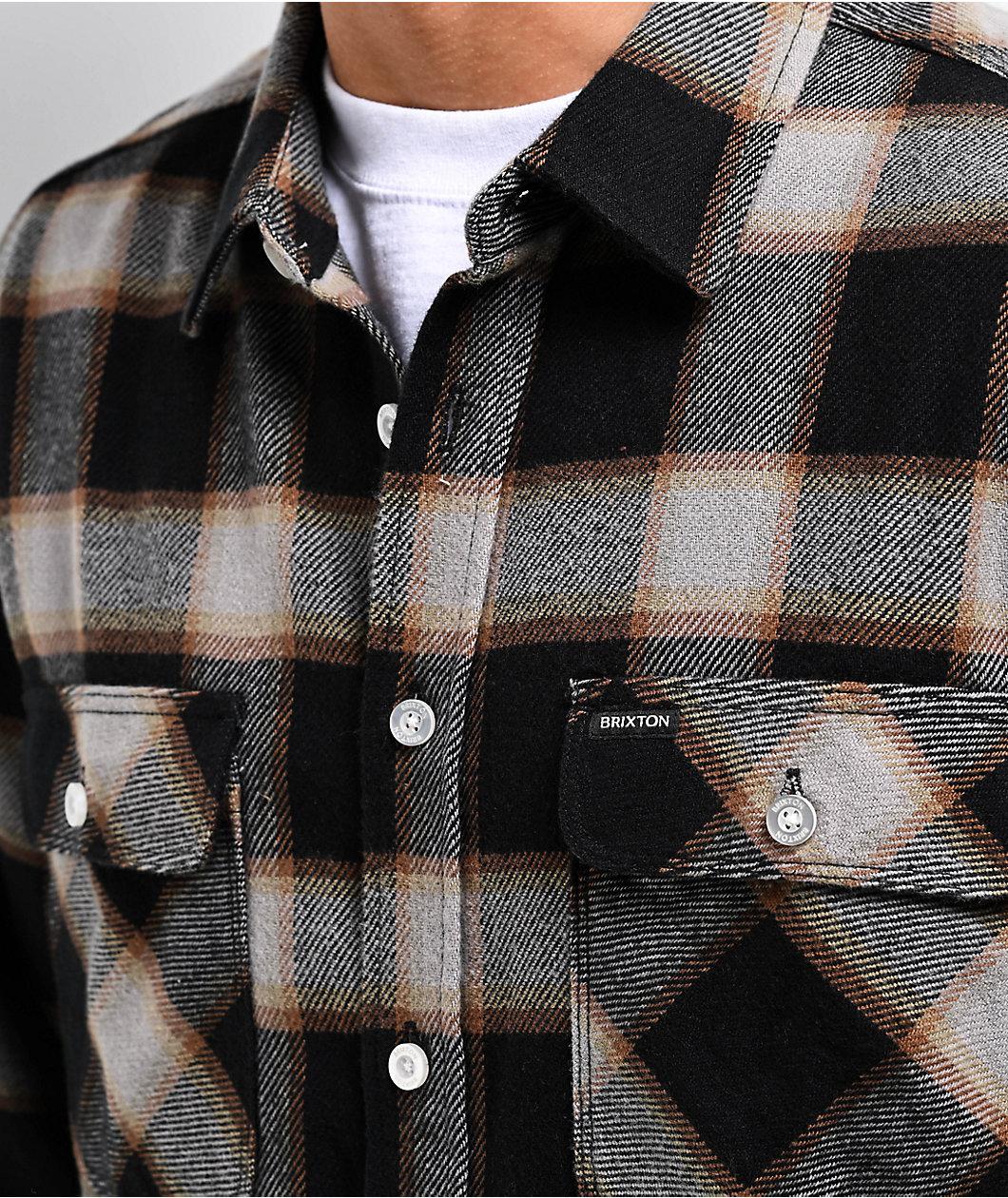 Brixton Bowery 20th Anniversary Black Flannel Shirt Product Image