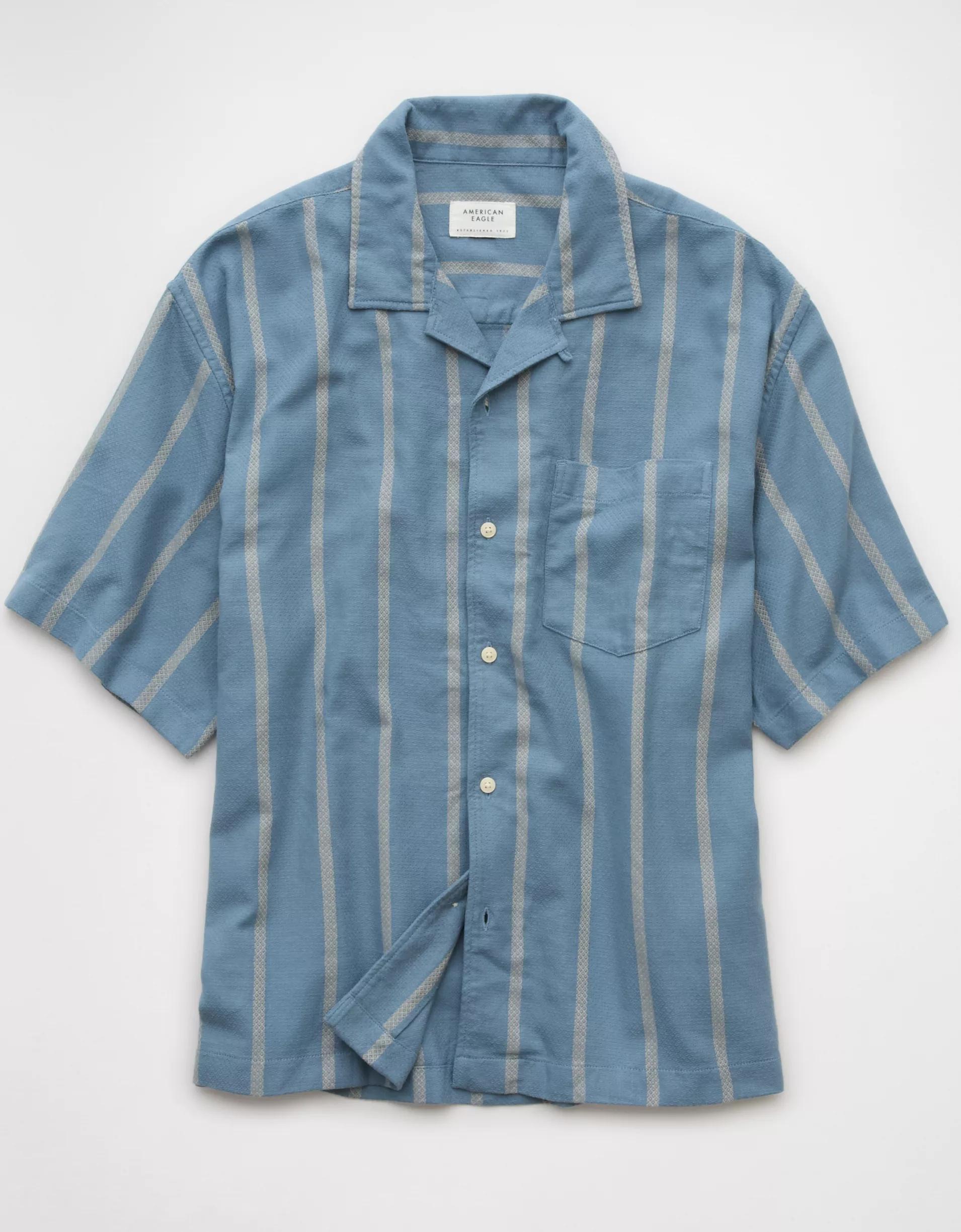 AE Poolside Striped Button-Up Shirt Product Image