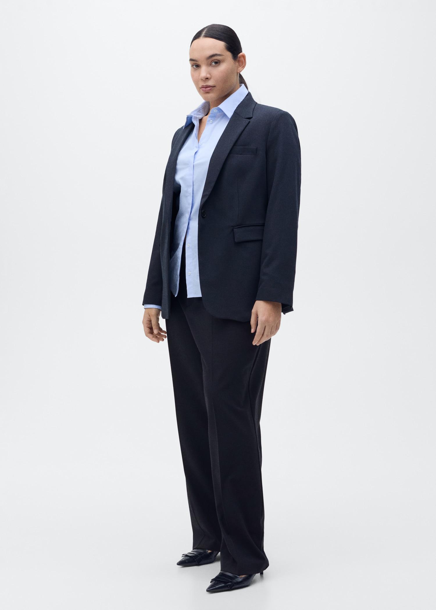 Straight-fit pleated pants - Women | MANGO USA Product Image