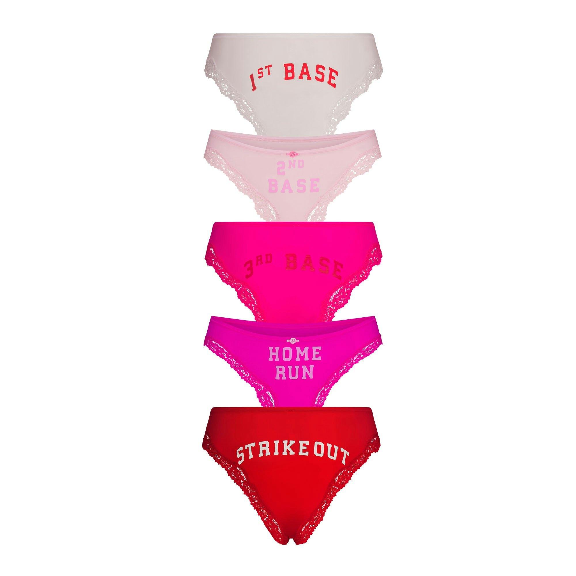 FITS EVERYBODY LACE THONG AND BIKINI 5-PACK | HOME RUN MULTI Product Image