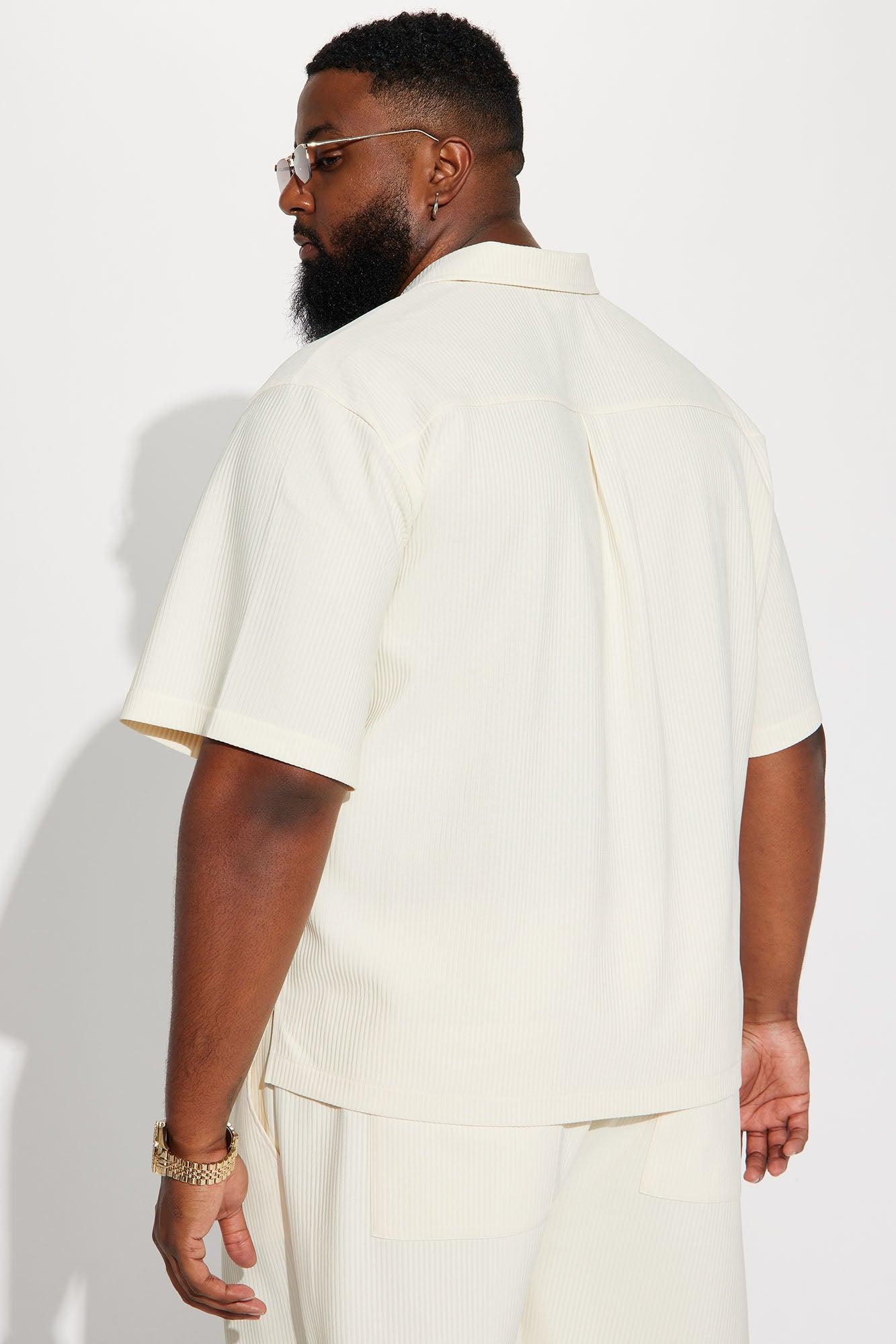 Show Up Short Sleeve Cuban Shirt - Off White Product Image