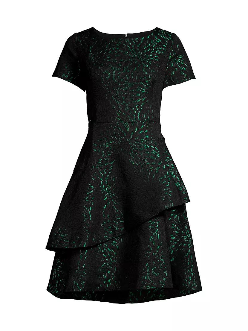 Womens Tiered Jacquard Dress Product Image
