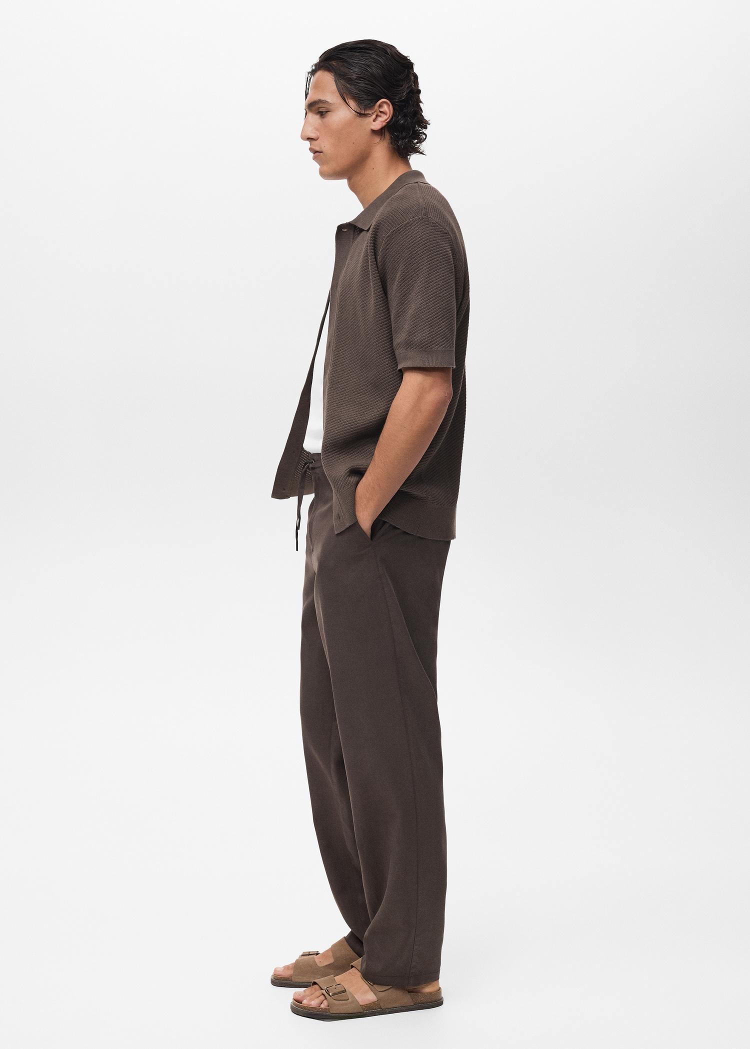 Straight-fit viscose pants - Men | MANGO USA Product Image