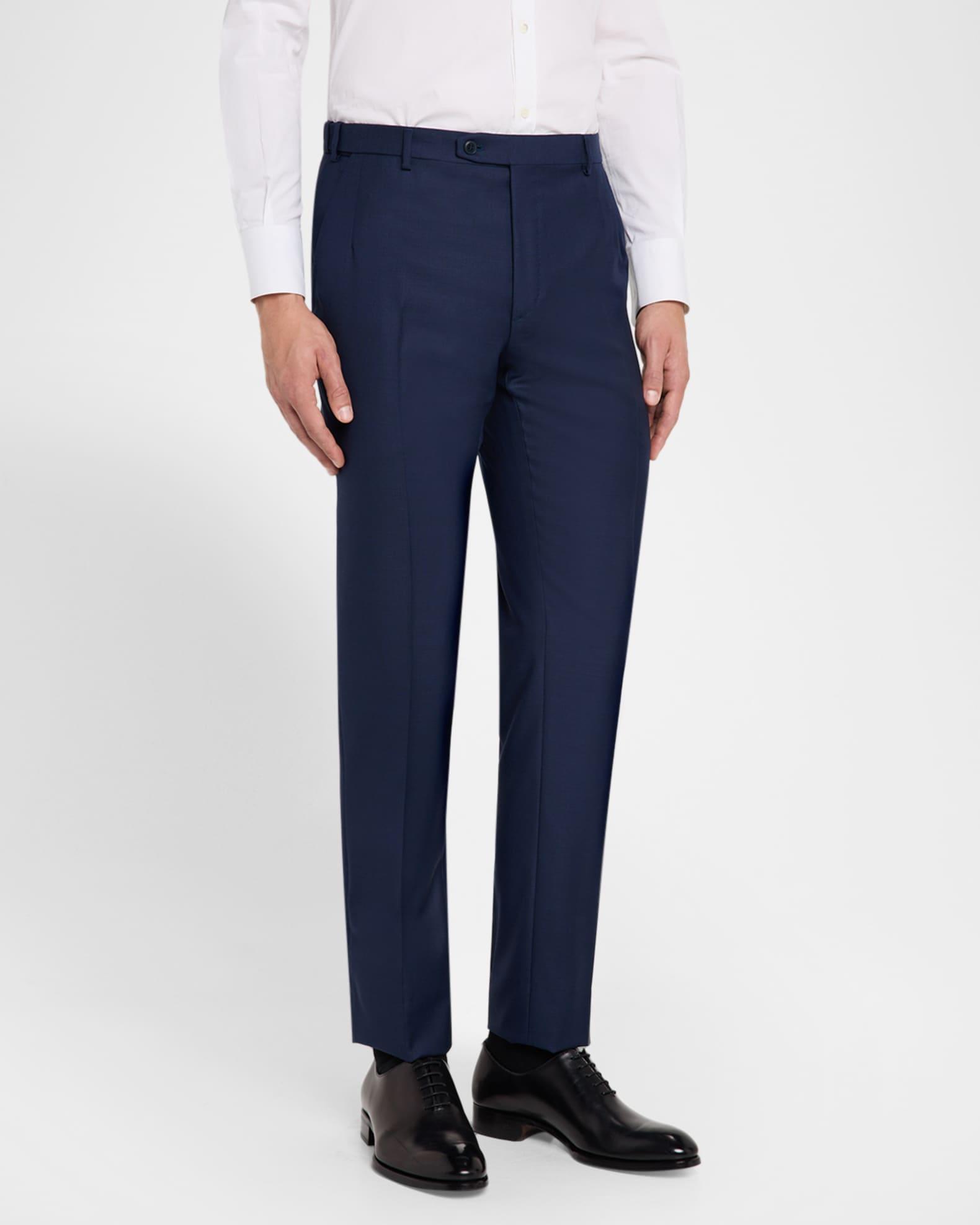 Men's Wool Textured Straight-Fit Formal Pants Product Image