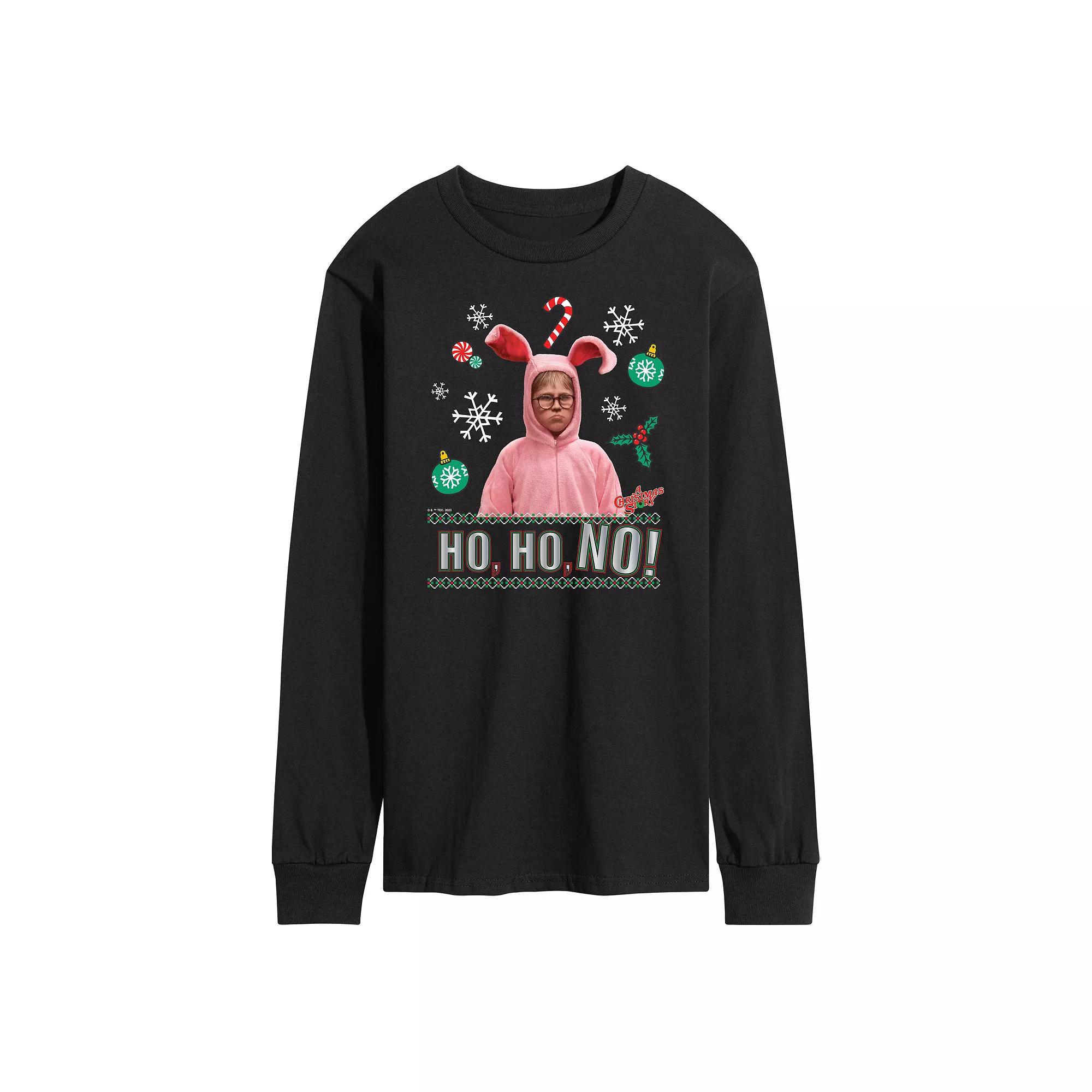 Men's A Christmas Story Pink Bunny Long Sleeve Graphic Tee,  Product Image