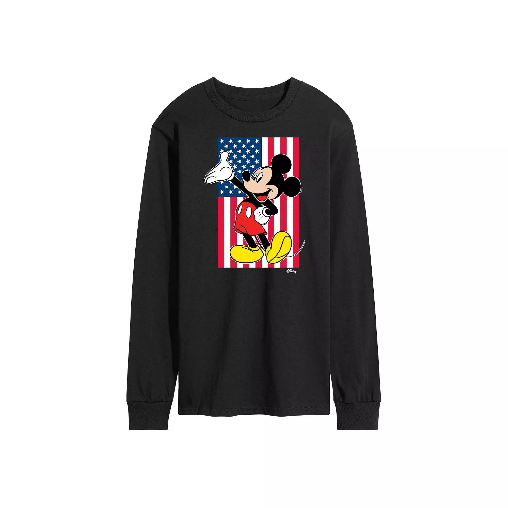 Disney's Mickey Mouse Men's Flag Long Sleeve,  Product Image