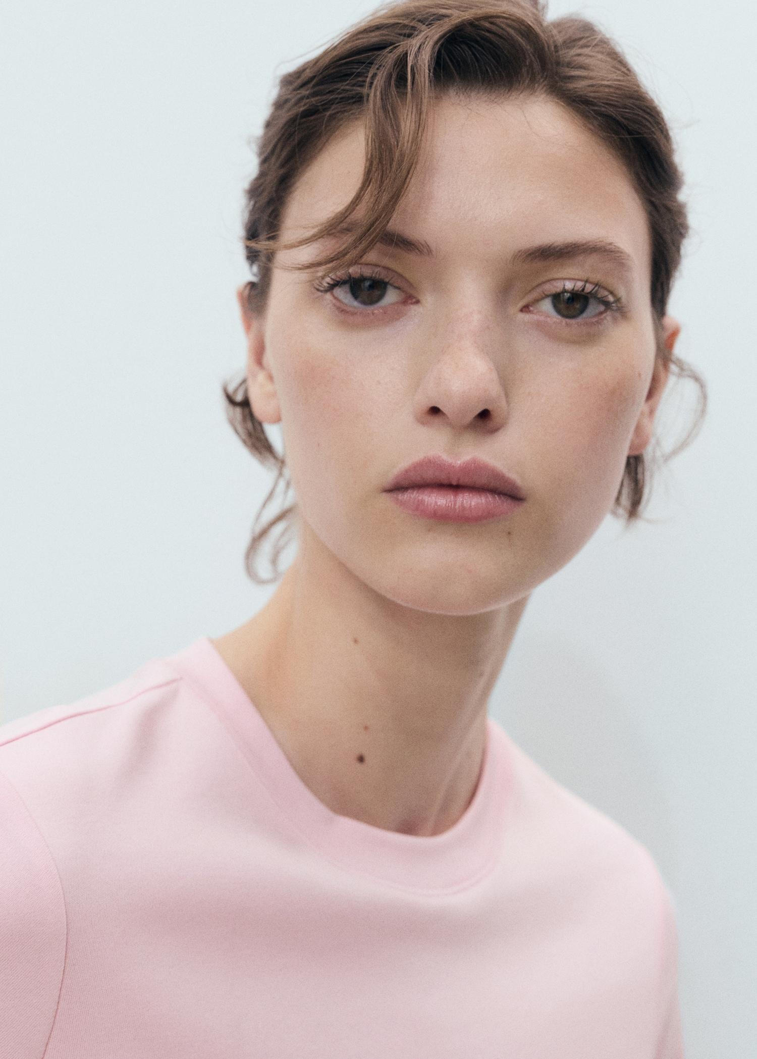 Cotton short-sleeved t-shirt - Women | MANGO USA Product Image