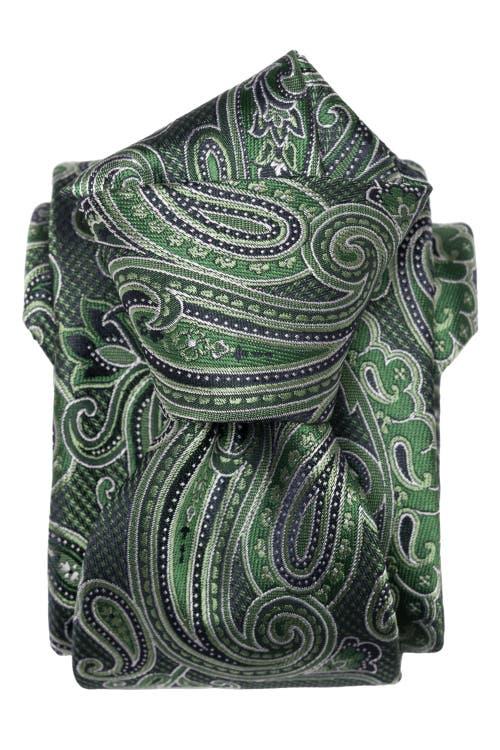 Elizabetta Pavia - Extra Long Silk Jacquard Tie for Men in Emerald Green at Nordstrom Product Image