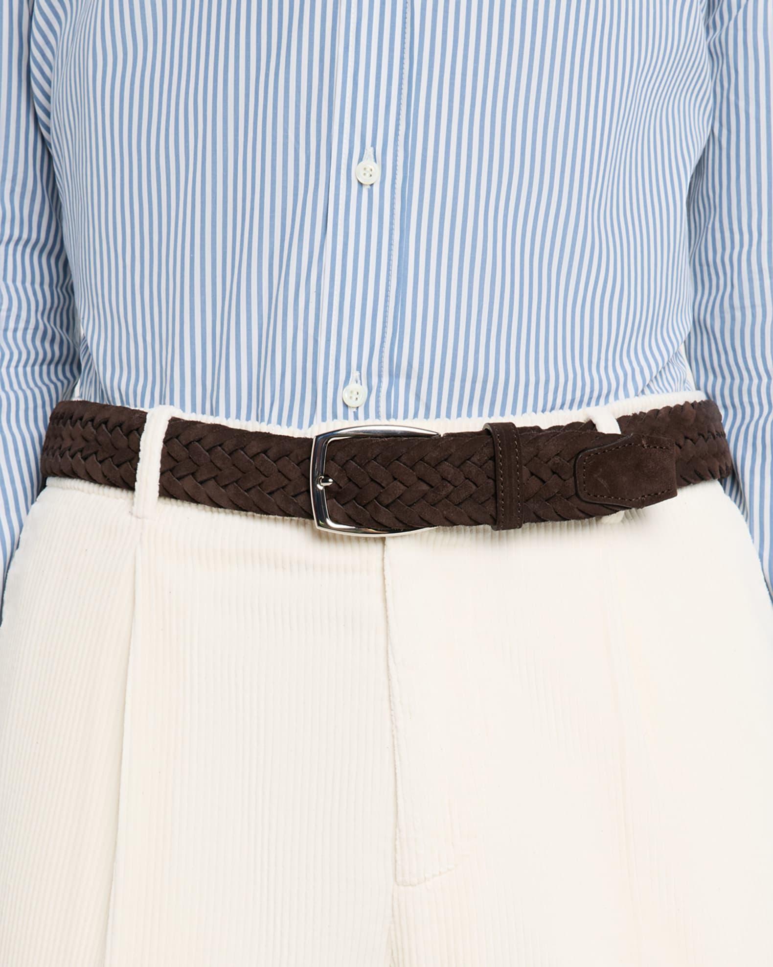 Men's Woven Leather Belt Product Image