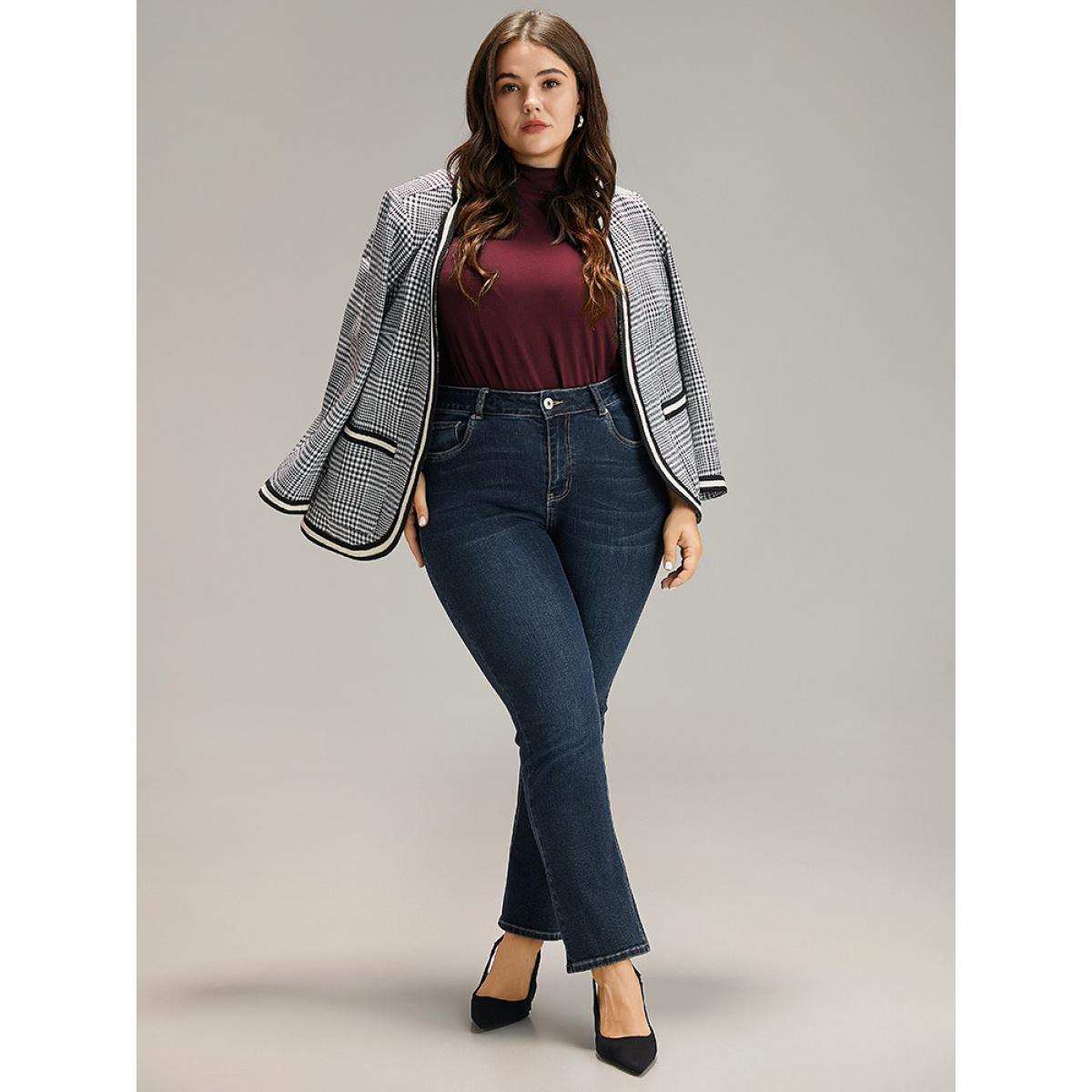 Plus Size Cotton Mock Neck Raglan Sleeve T-shirt Burgundy Women Elegant Plain Plain Mock Neck Dailywear T-shirts BloomChic 10/M Product Image