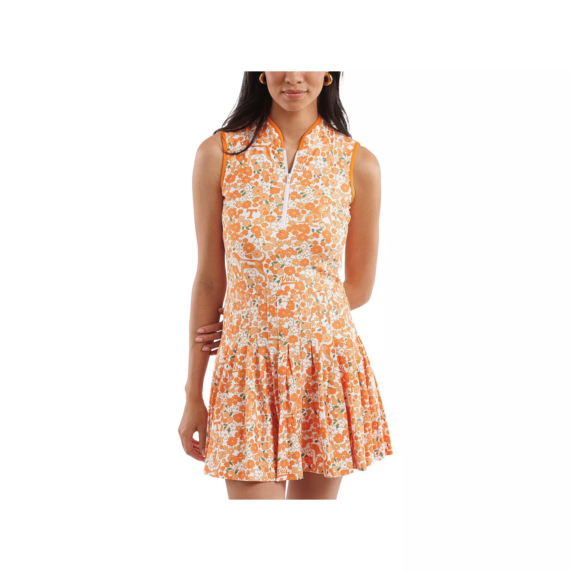 Women's Smith & Quinn Tennessee Orange/White Tennessee Volunteers Tailgate Collection Mackenzie Pleated Dress, Size: XL Product Image
