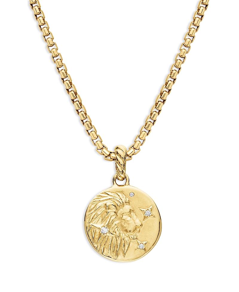Womens Zodiac Amulet in 18K Yellow Gold with Diamonds Product Image
