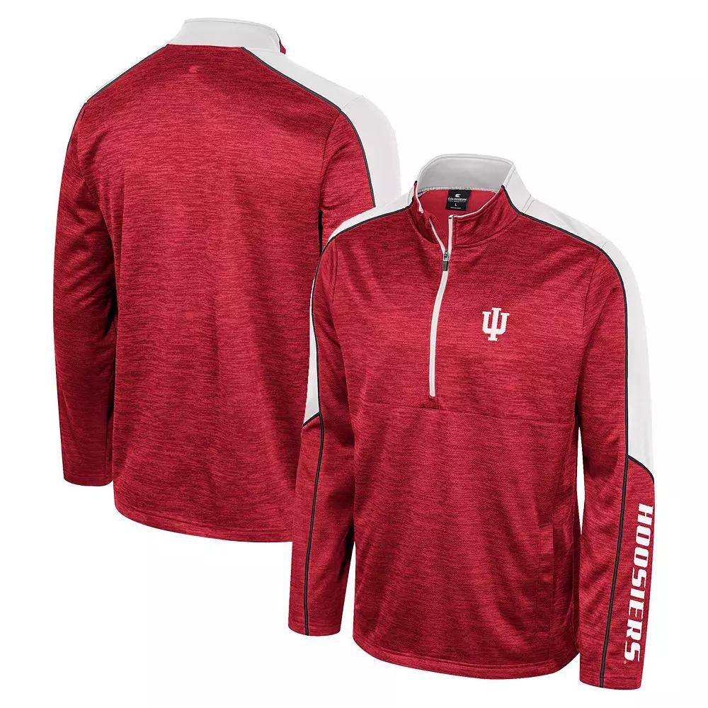 Men's Colosseum Cardinal Indiana Hoosiers Marled Half-Zip Jacket, Size: Medium, Red Product Image