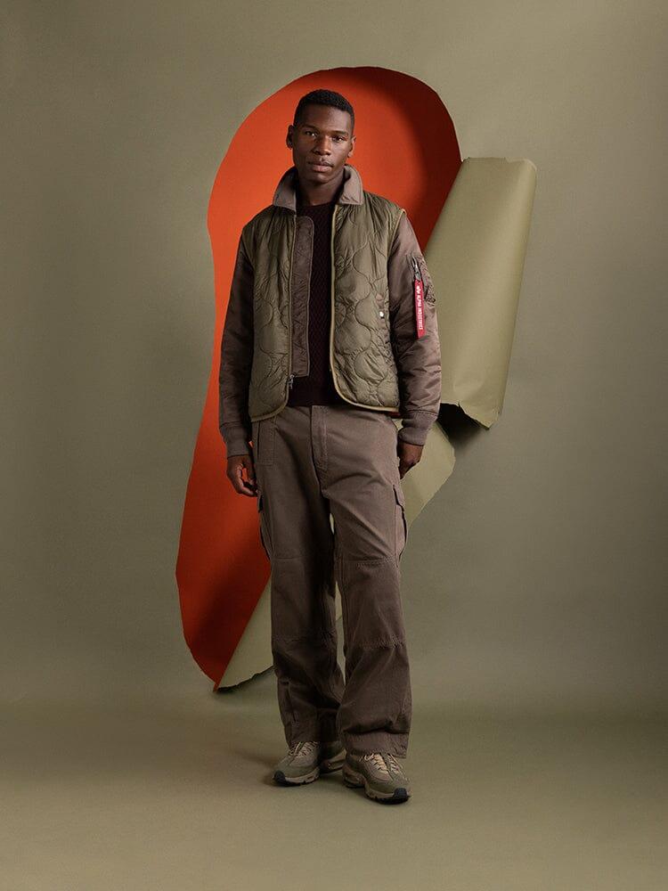 MIXED MEDIA QUILTED UTILITY JACKET (COYOTE BROWN) Male Product Image