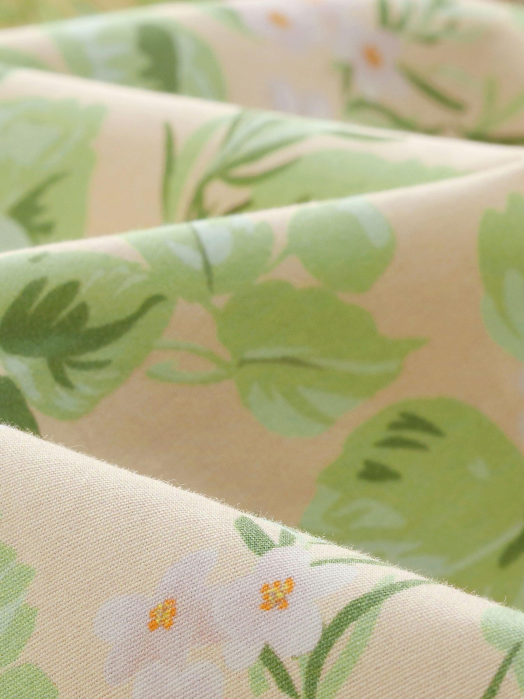 Cotton Floral Print Twist Front Women Midi Dress Product Image