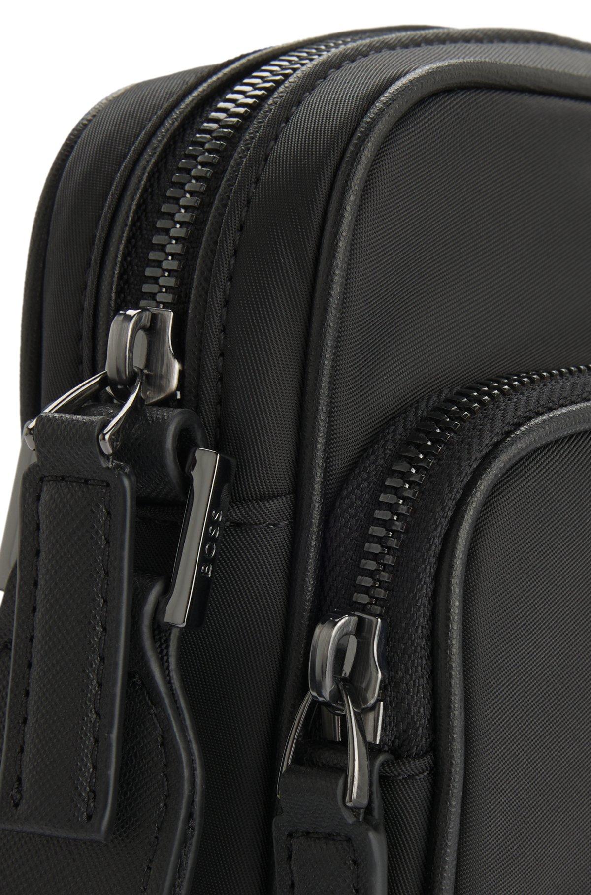 BOSS - Twill reporter bag with Double B monogram - Black Product Image