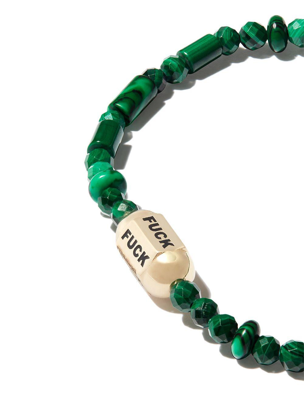 14kt yellow gold Bolt Bead malachite bracelet Product Image