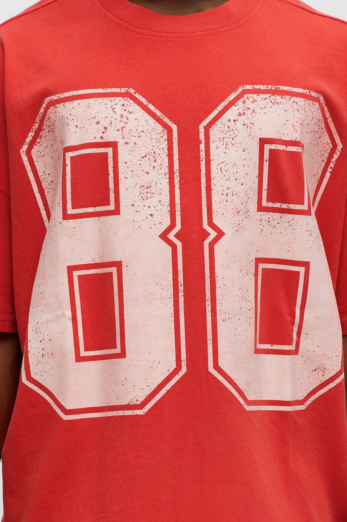 88 Oversized Short Sleeve Tee - Red Male Product Image