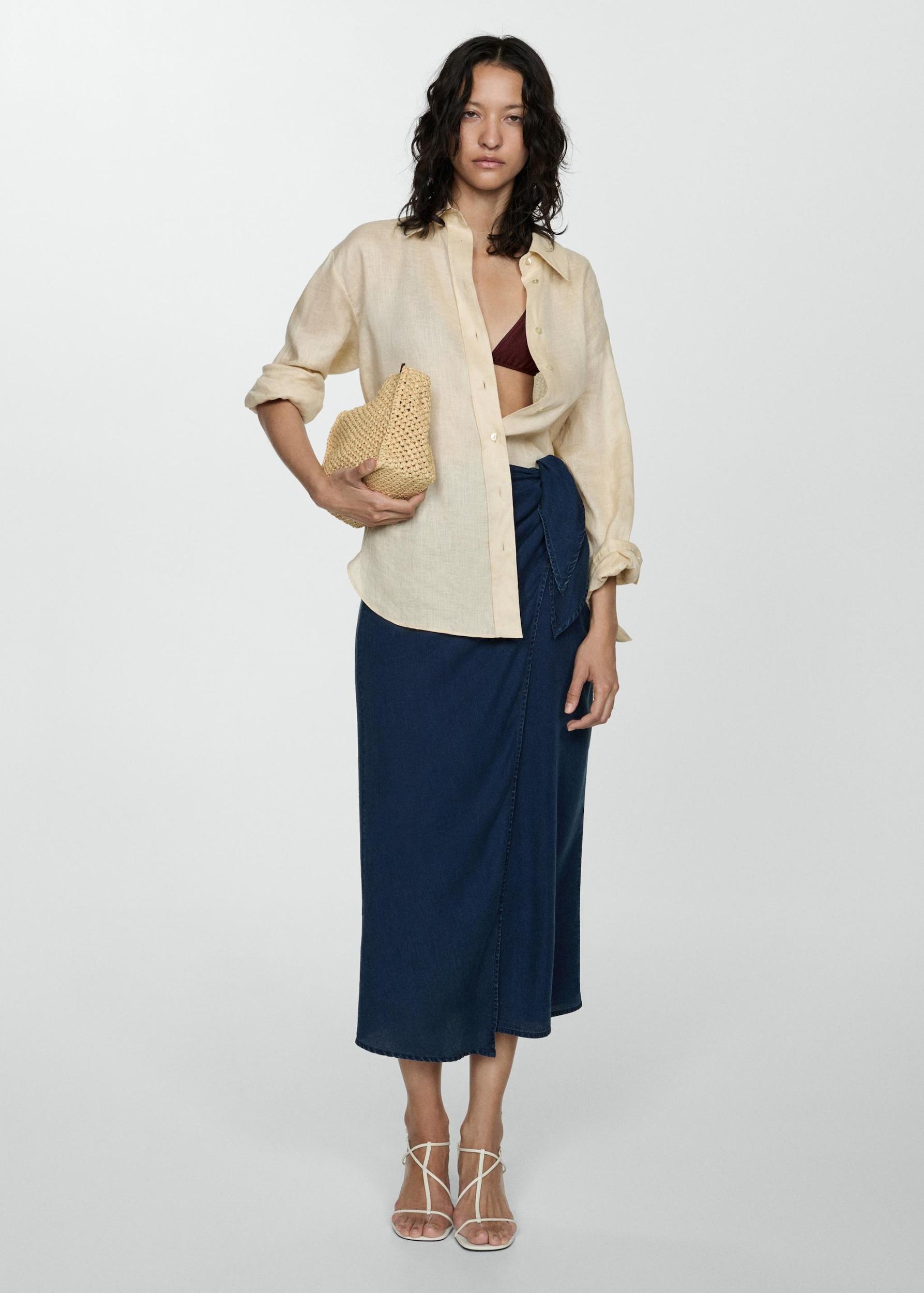 Lyocell sarong skirt - Women | MANGO USA Product Image