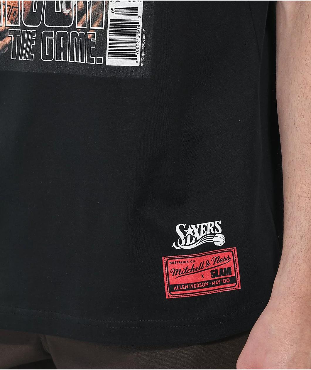 Mitchell & Ness Slam Magazine Iverson Cover Black T-Shirt Product Image