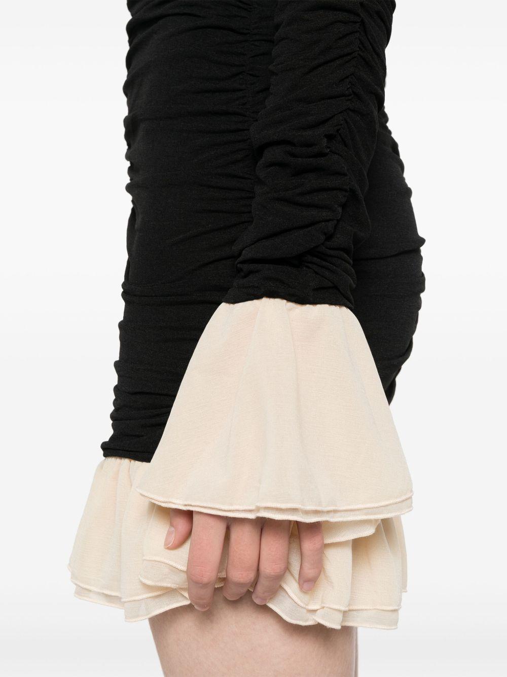 ruched long-sleeve mini dress Product Image