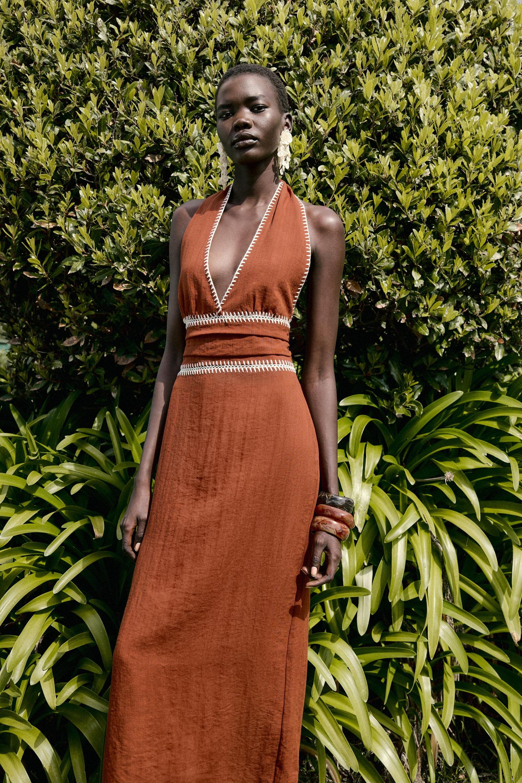 EMBROIDERED MIDI DRESS Product Image