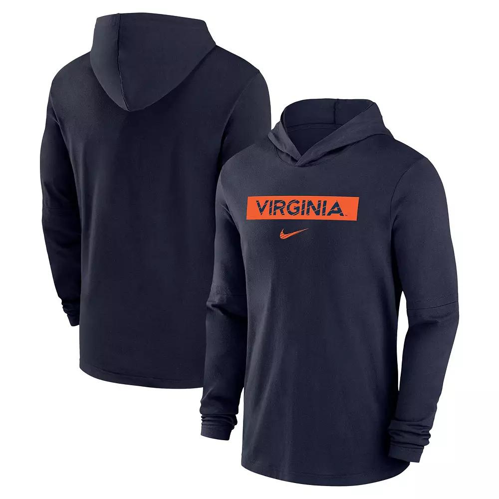 Men's Nike Navy Virginia Cavaliers 2024 Sideline Performance Long Sleeve Hoodie Top, Size: Large, Blue Product Image