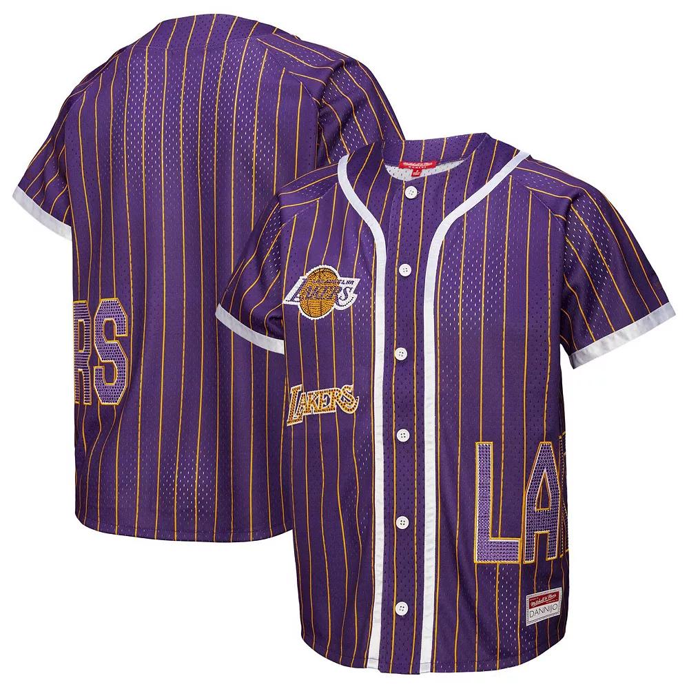 Women's Mitchell & Ness x DANNIJO Purple Los Angeles Lakers Fashion Baseball Jersey,  Product Image