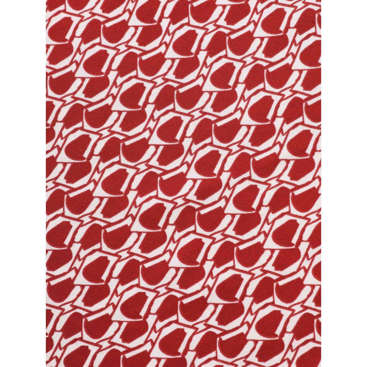 Plus Size Scarlet Geometric Round Neck Bell Sleeve Blouse Women At the Office Three Quarter Length Sleeve Round Neck Office Blouses BloomChic 28/5X Product Image