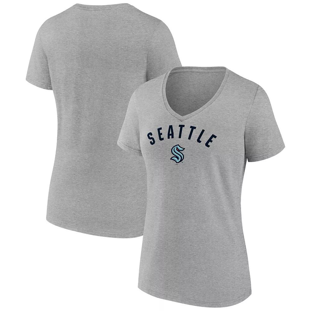 Women's Fanatics Gray Seattle Kraken V-Neck T-Shirt, Size: XL, Krk Grey Product Image