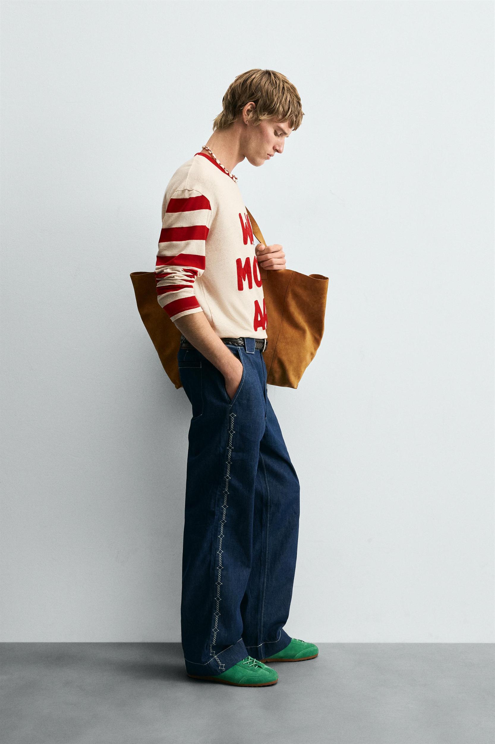 STRIPED COMBINATION T-SHIRT Product Image