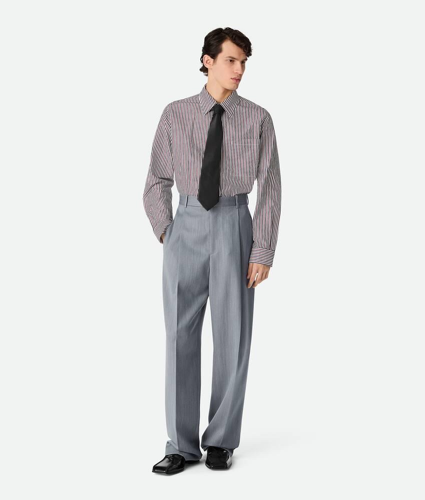 Men's Wool Subtle Chevron Wide Leg Trousers in Dark opal/beige melange Product Image