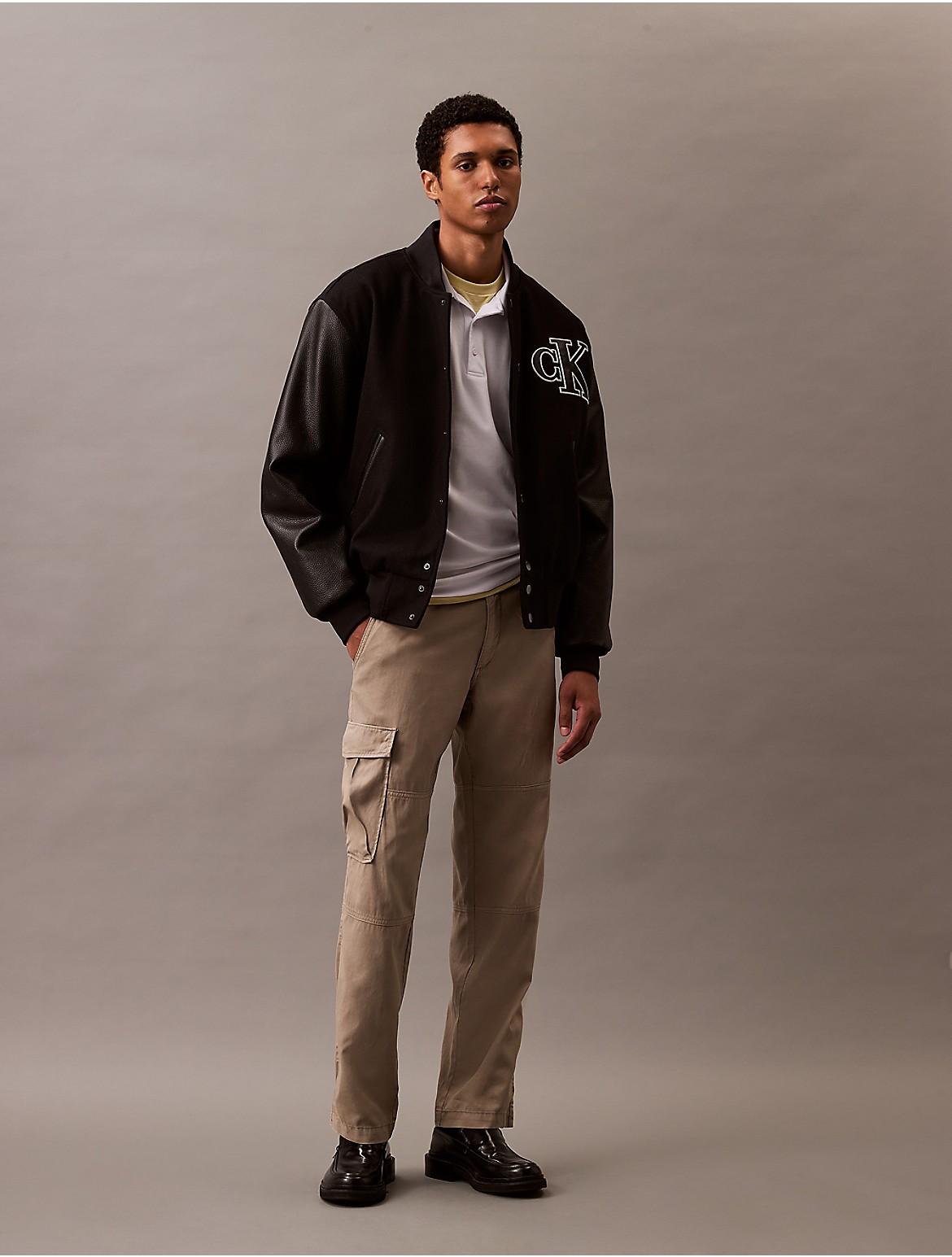 Calvin Klein Mens Lyocell Blend Garment Washed Straight Leg Cargo Pants - Grey Product Image