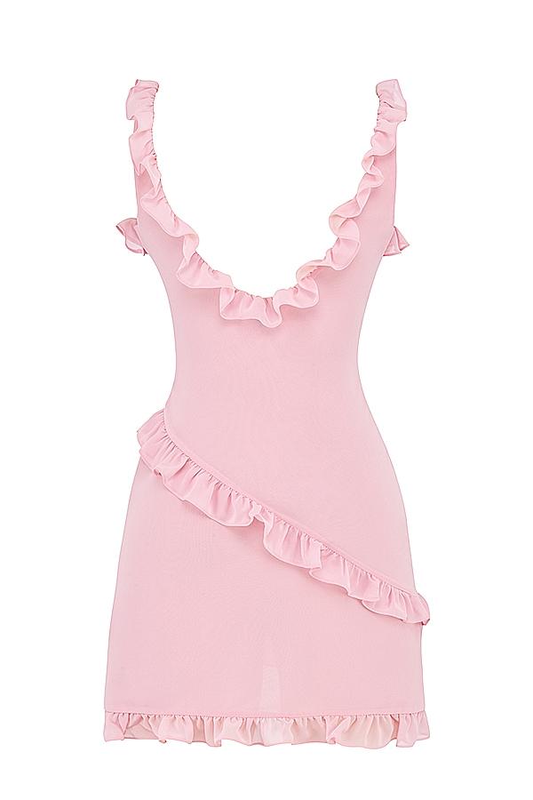 Tania  pink quartz ruffle mini dress Product Image