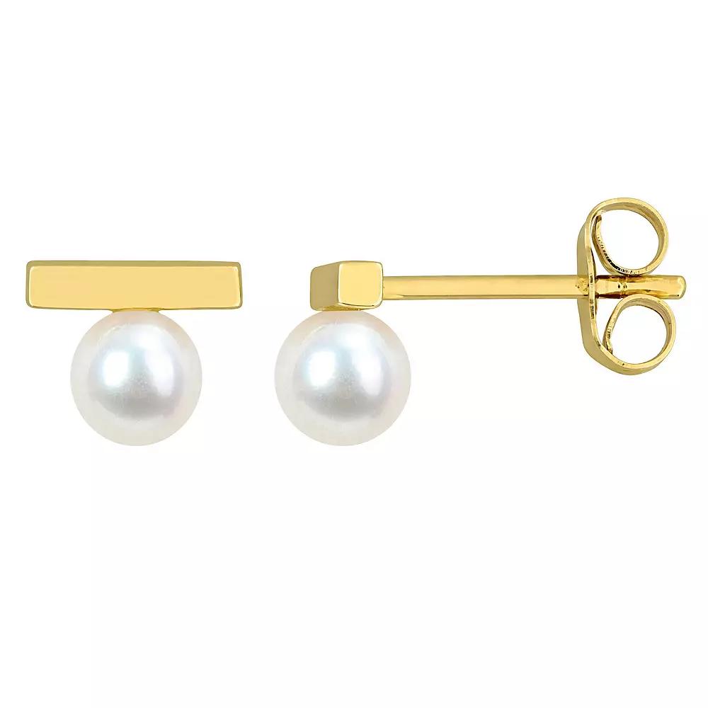 Stella Grace 10k Gold Freshwater Cultured Pearl Stud Earrings, Women's Product Image