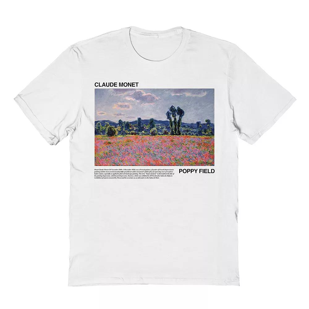 Men's Monet Monet Poppy Field Tee, Size: XXL, White Product Image