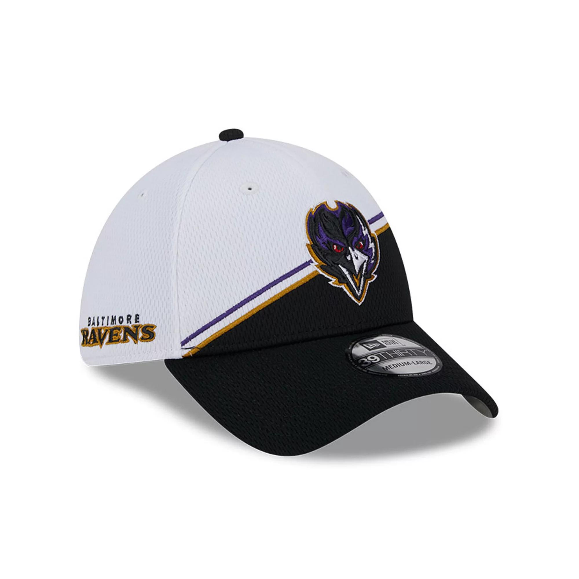 Men's New Era  White/Black Baltimore Ravens 2023 Sideline 39THIRTY Flex Hat, Size: Large/XL Product Image