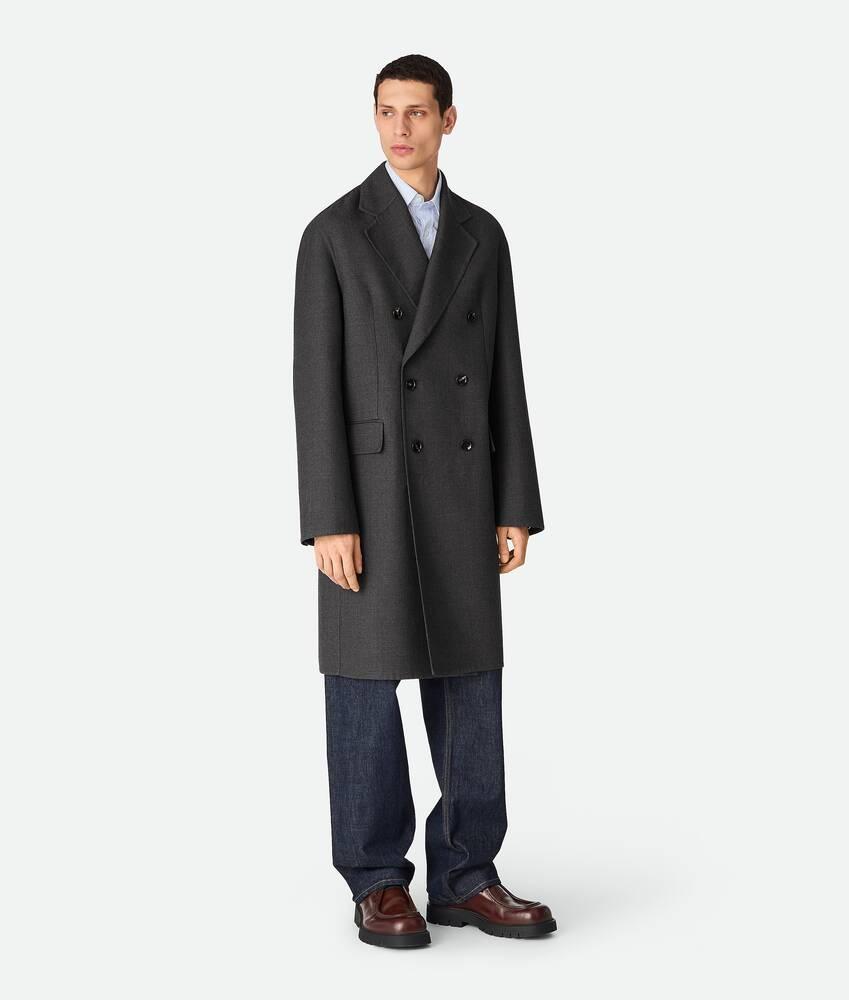 Men's Double Wool Coat in Anthracite melange Product Image